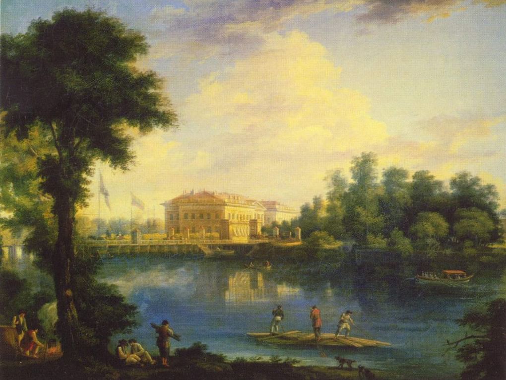 Семен Щедрин. Вид на Каменноостровский дворец (фрагмент). 1804. Государственная Третьяковская галерея, Москва