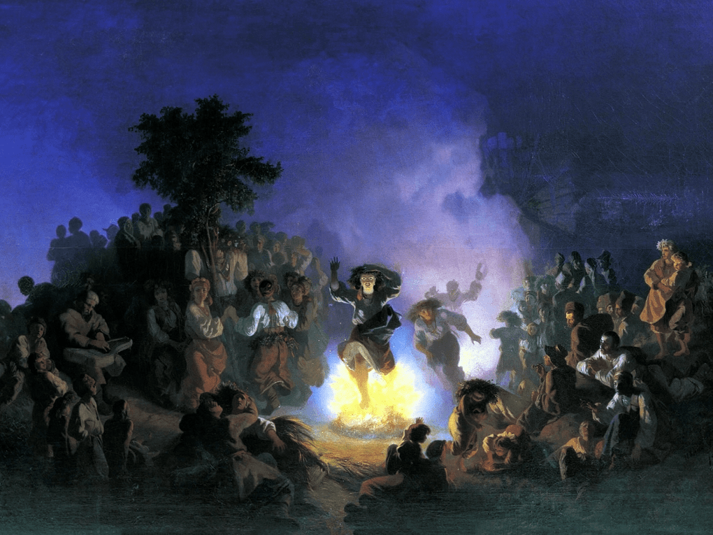 Иван Соколов. Ночь на Ивана Купалу (фрагмент). 1856. Нижнетагильский музей изобразительных искусств, Нижний Тагил, Свердловская область