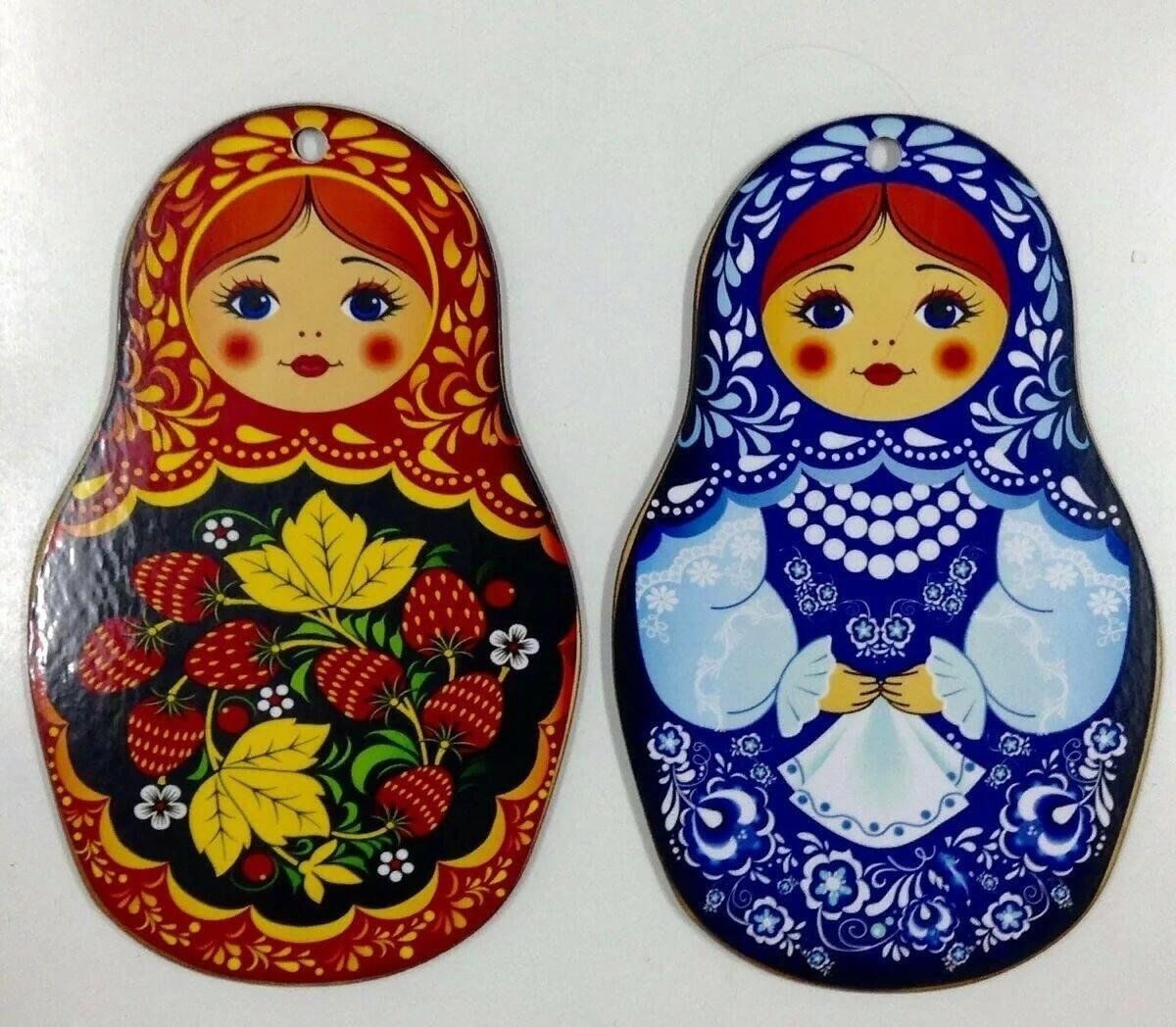 Матрешка Гжель Хохлома