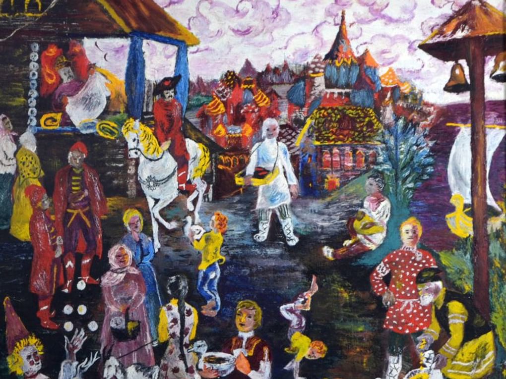 Л.Н. Бесова. Ярмарка (фрагмент). Вторая половина XX. Картинная галерея, Балашиха, Московская область