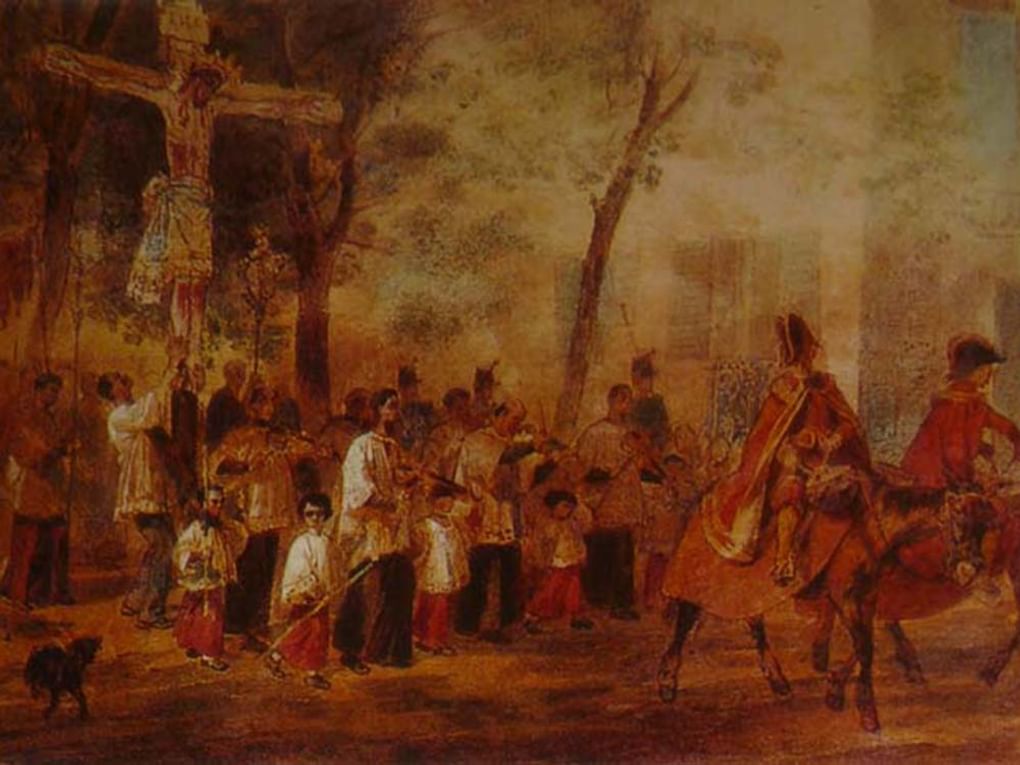 Карл Брюллов. Процессия слепых в Барселоне (фрагмент). 1850. Собрание музеев замка Сфорца, Милан, Италия