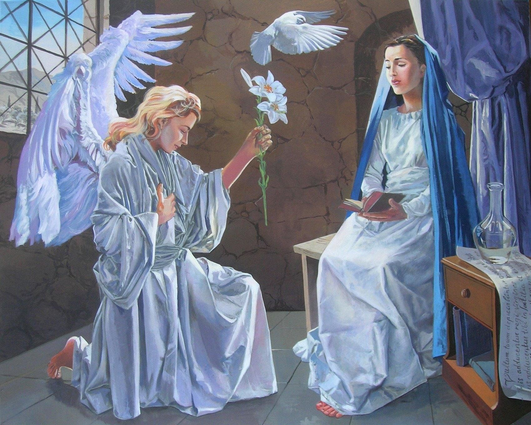 Благовещение Архангел Гавриил и Дева Мария