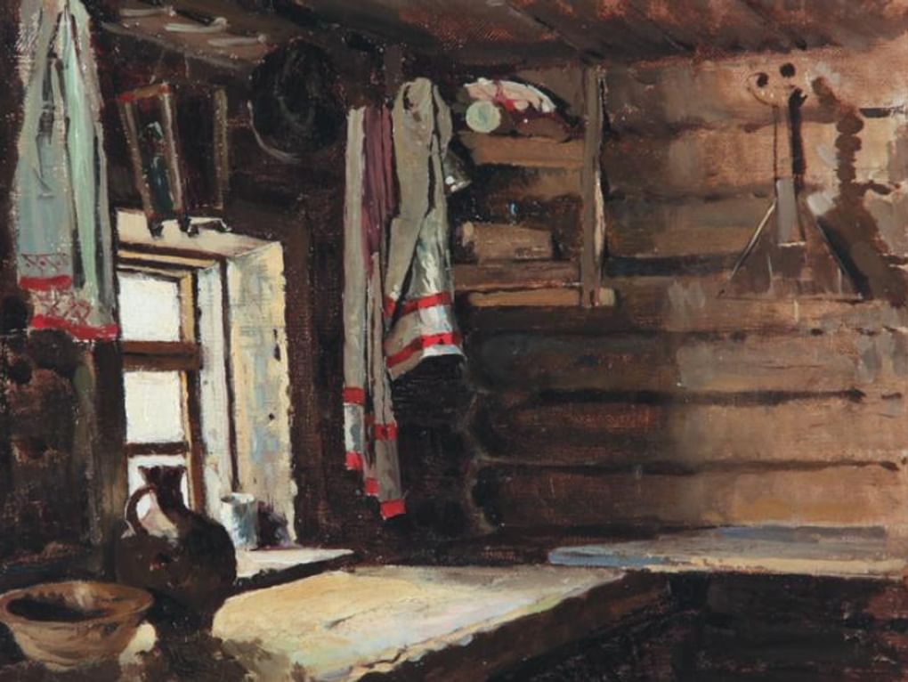 Сергей Виноградов. В избе (фрагмент). Этюд. 1890-е. Омский областной музей изобразительных искусств имени М.А. Врубеля, Омск
