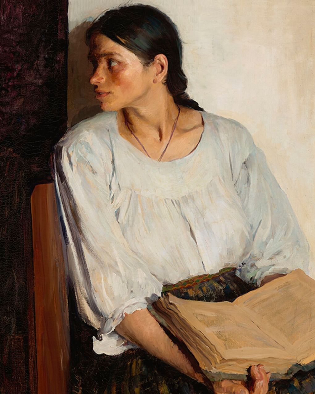 Филипп Малявин. За книгой (фрагмент). 1895. Государственная Третьяковская галерея, Москва