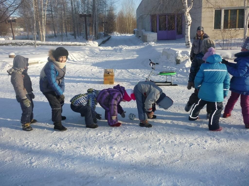 Подвижные игры в детском саду зимой