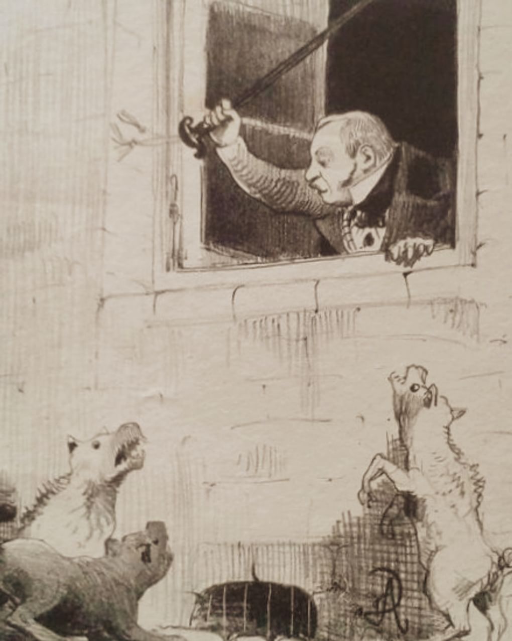 Неизвестный художник. Карикатура на Фаддея Булгарина. 1840–1850-е. Государственный музей А.С. Пушкина, Москва