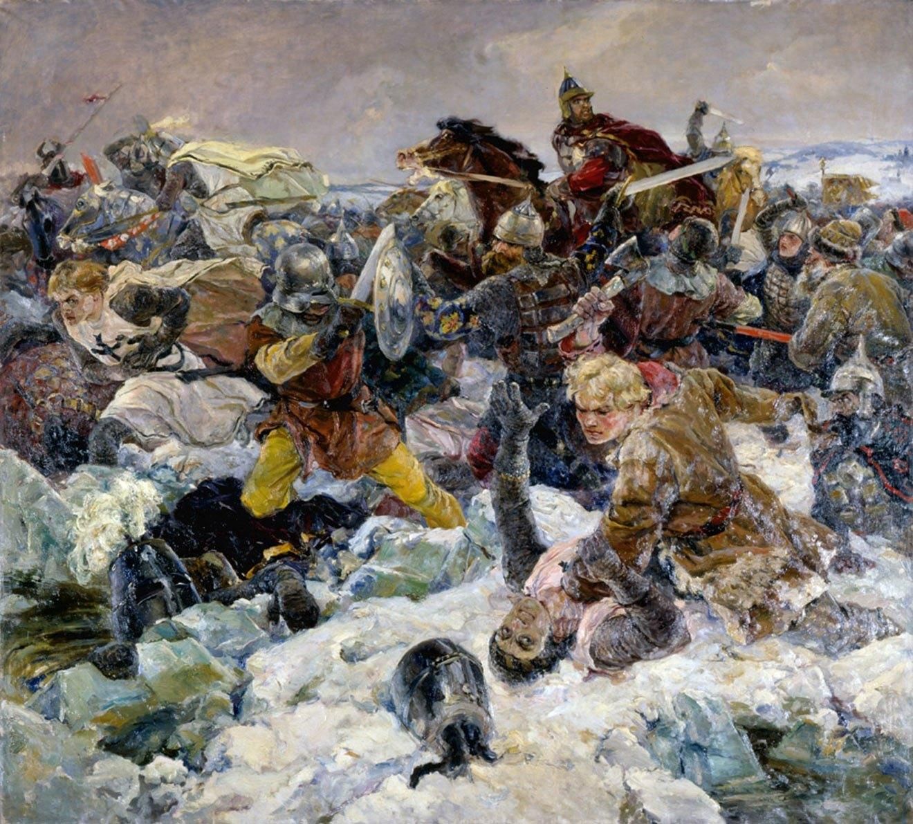 Ледовая битва 1242. В. А. Серова «Ледовое побоище» (1942). Серов Ледовое побоище.