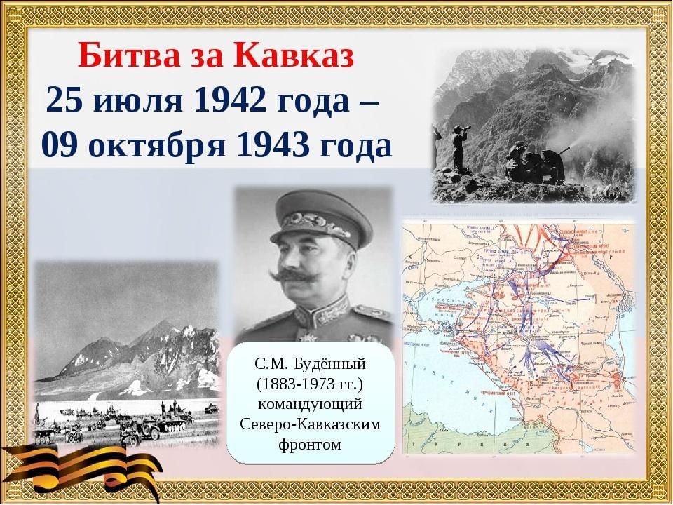 День разгрома советскими войсками немецко фашистских войск в битве за кавказ презентация