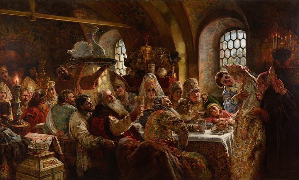 Константин Маковский. Боярский свадебный пир. 1883. Музей «Хиллвуд», Вашингтон, США