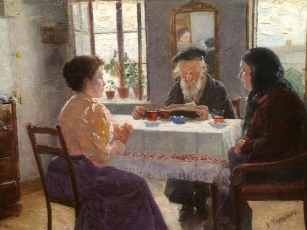 Алексей Корзухин. Беседа за чаем (фрагмент). Вторая половина XIX века. Чайковская художественная галерея, Чайковский, Пермский край