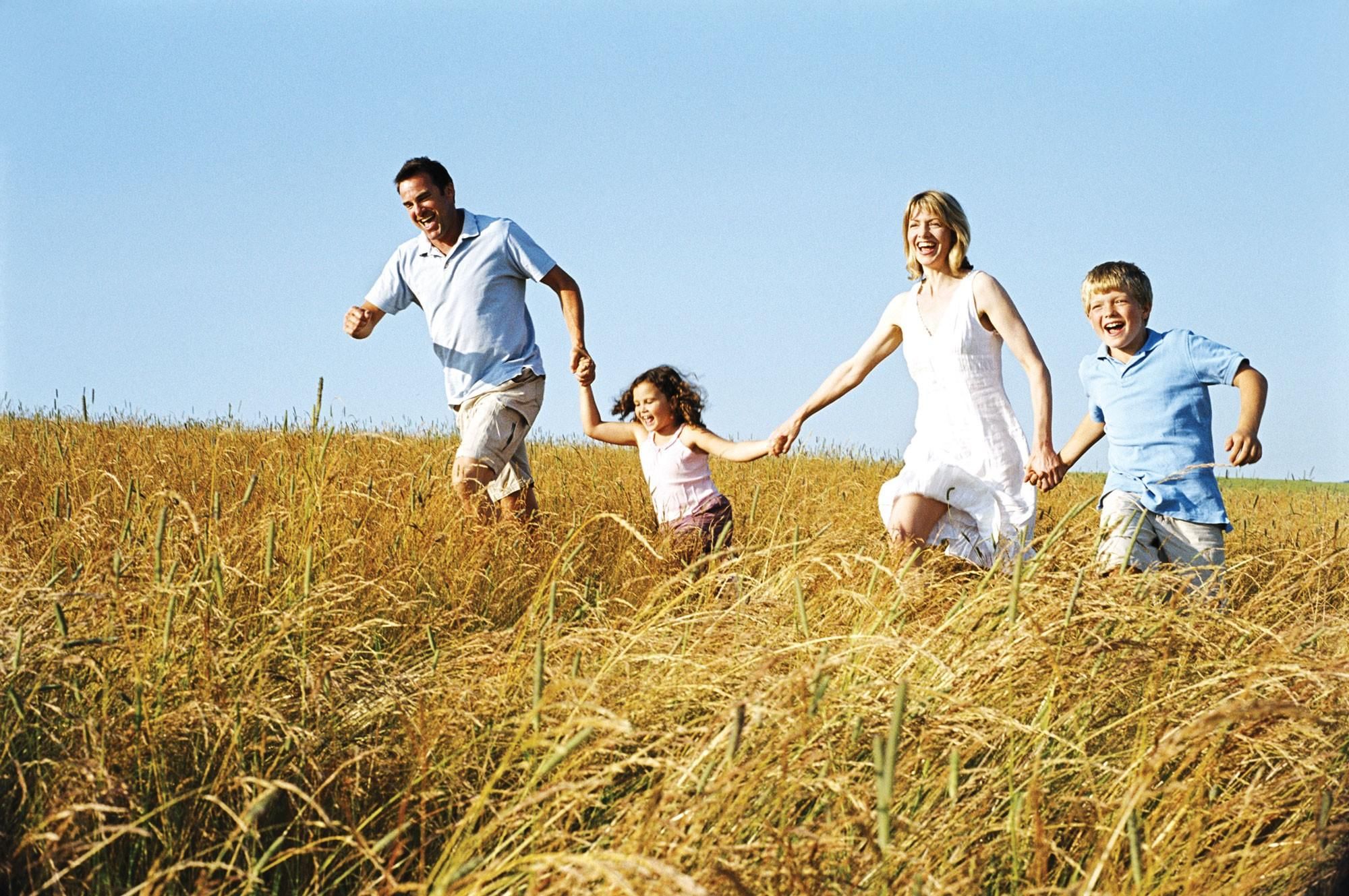 Песня 5 лет мы дружною семьей ходили. Дети в поле. Семейная фотосессия в поле. Счастливая семья в поле. Счастливая семья бежит по полю.