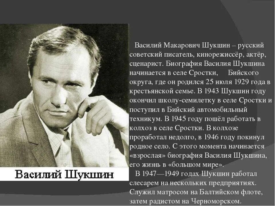 Доклад про шукшина