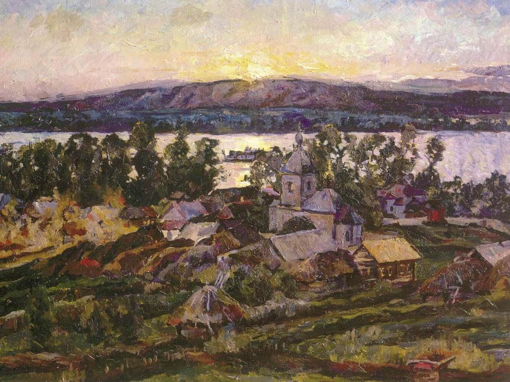 Аристарх Лентулов. Закат на Волге (фрагмент). 1928. Государственная Третьяковская галерея, Москва