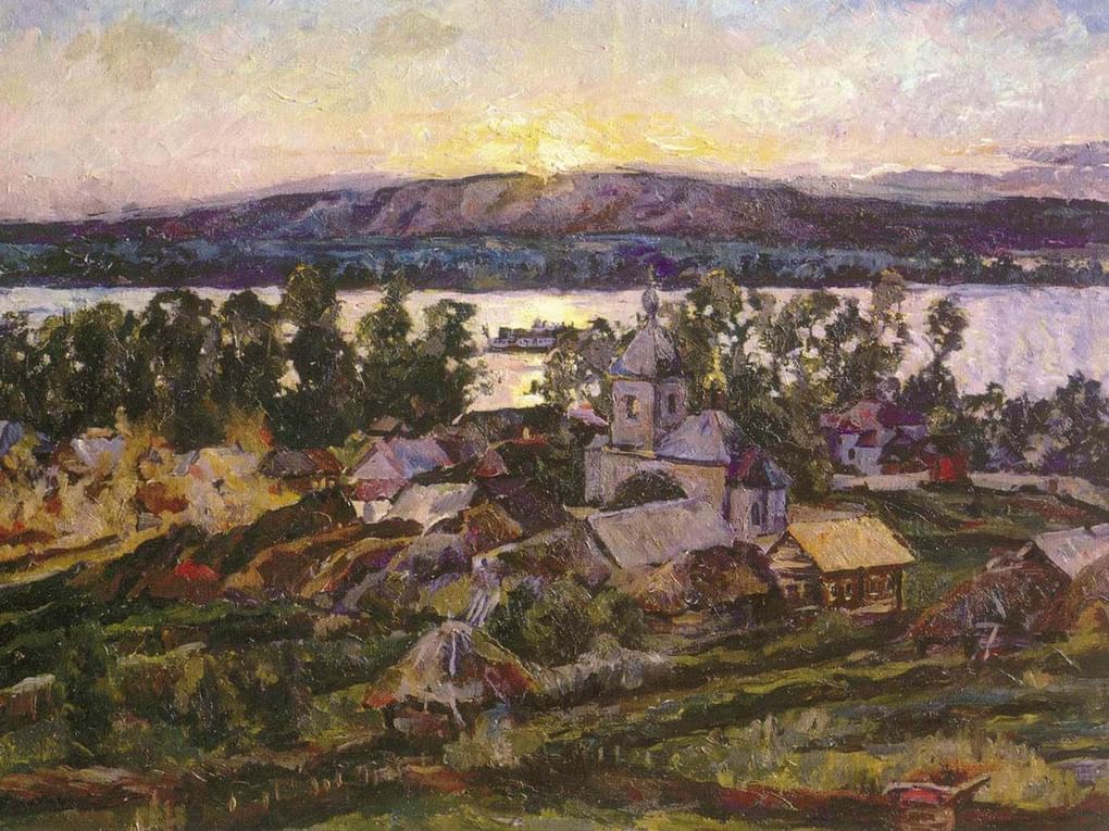 Аристарх Лентулов. Закат на Волге (фрагмент). 1928. Государственная Третьяковская галерея, Москва