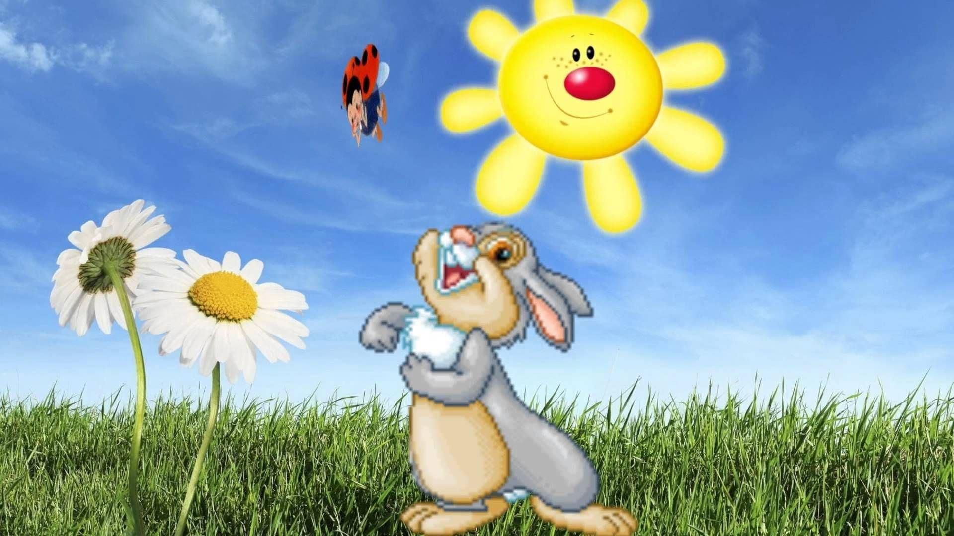 Зайки на лужайке