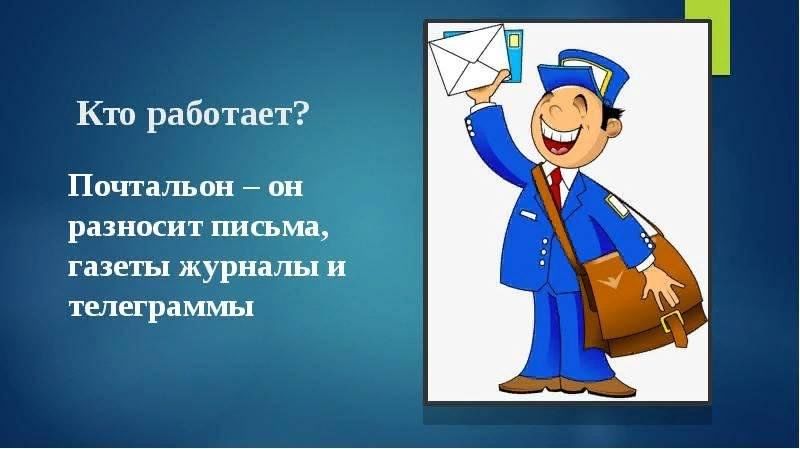 Как зовут почтальона. Профессия почтальон презентация. Сообщение о почтальоне.