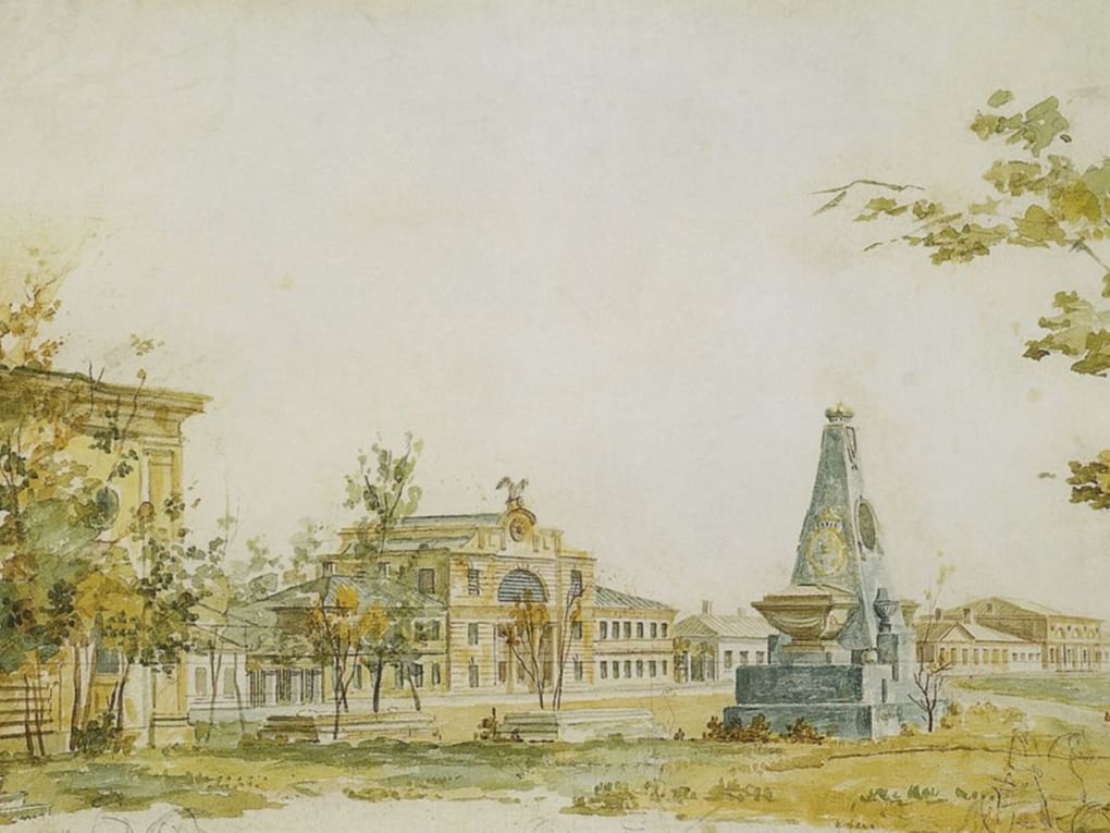 Федор Алексеев. Площадь в Херсоне (фрагмент). 1796. Государственная Третьяковская галерея, Москва