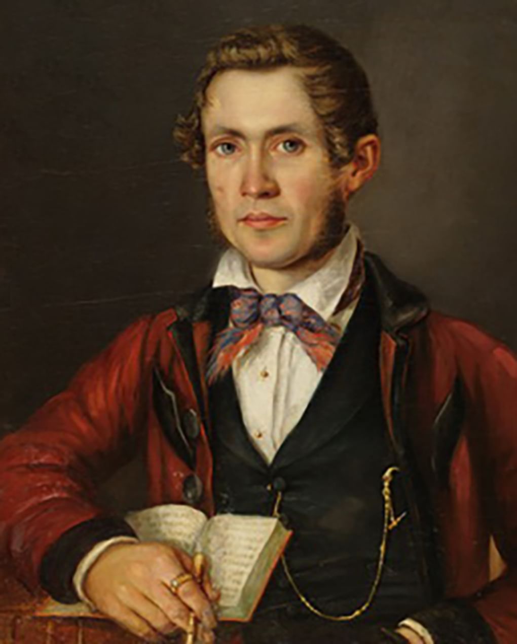 Неизвестный художник. Портрет молодого человека (фрагмент). 1847. Всероссийский музей А.С. Пушкина, Санкт-Петербург