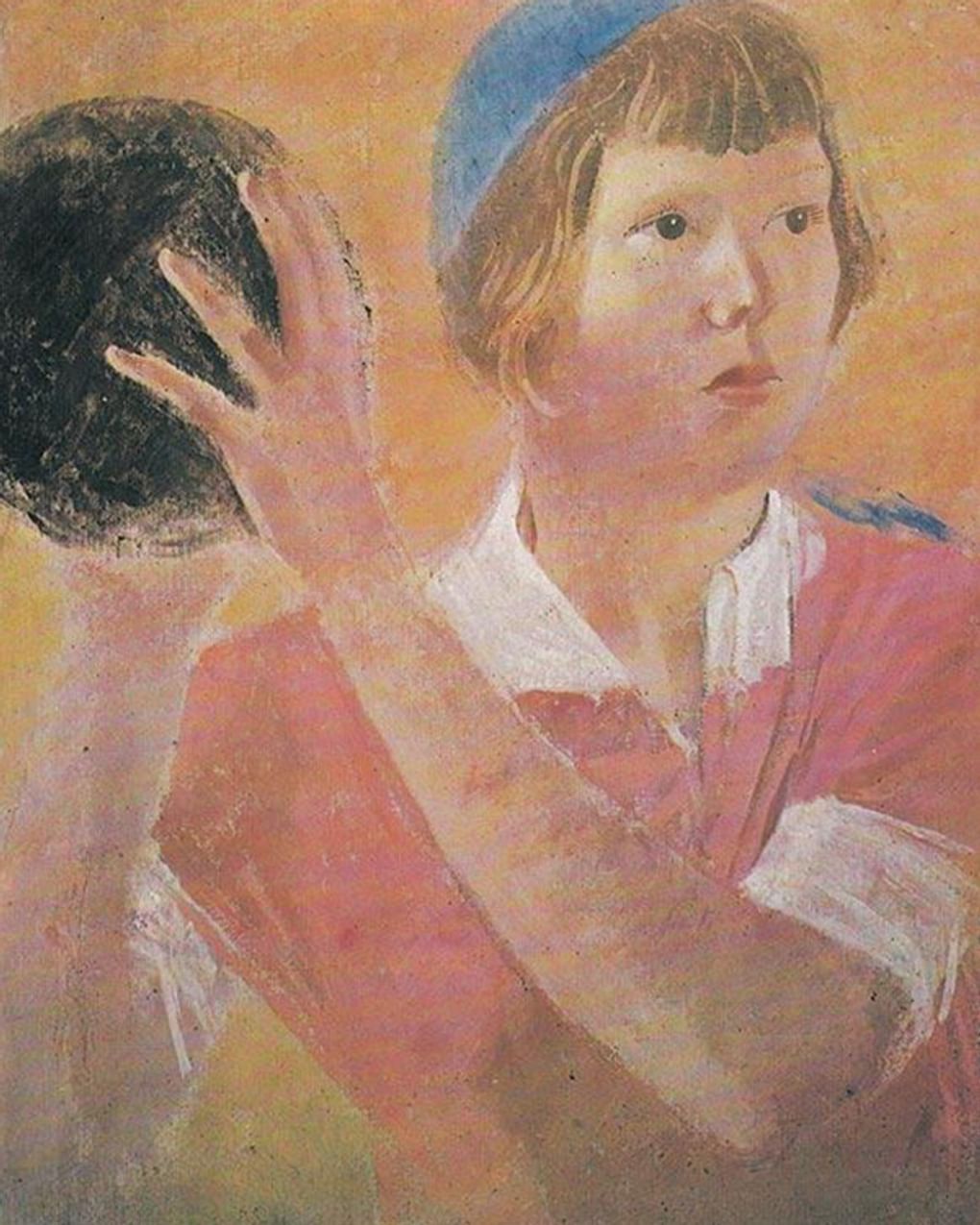 Александр Самохвалов. Девушка с мячом (фрагмент). 1933. Государственный Русский музей, Санкт-Петербург