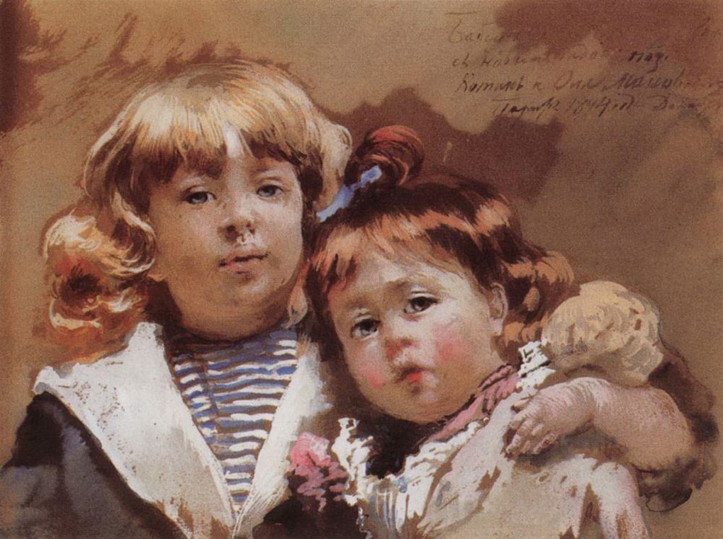 Константин Маковский. Константин и Ольга Маковские (фрагмент). 1894. Частное собрание