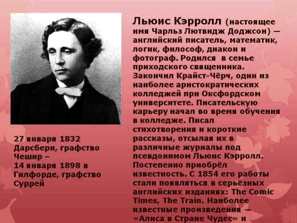 Презентация по литературе алиса в стране чудес
