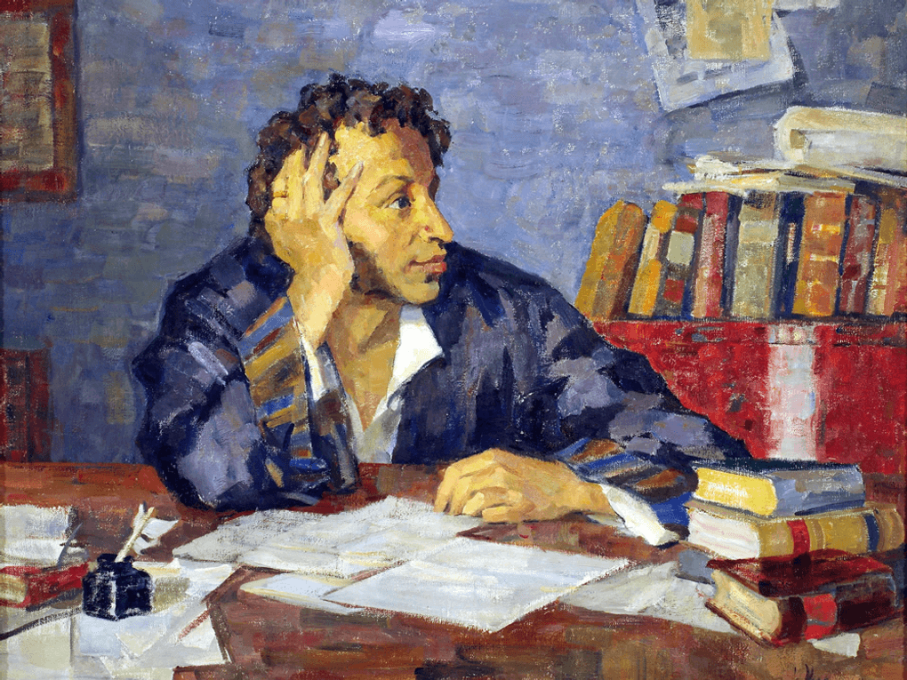 Николай Ульянов. Пушкин за рабочим столом (фрагмент). 1936–1937. Всероссийский музей А.С. Пушкина, Санкт-Петербург