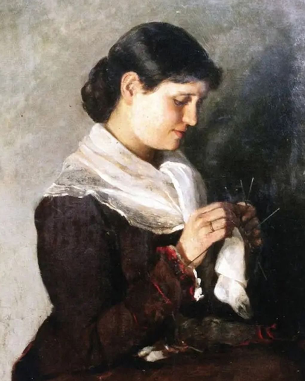 Марианна Веревкина. Портрет Веры Репиной (фрагмент). 1881. Частное собрание