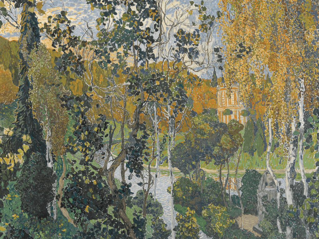 Александр Головин. Пейзаж. Павловск (фрагмент). 1911. Государственная Третьяковская галерея, Москва