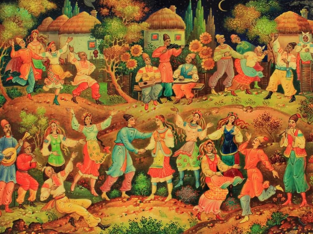Александр Шадрин. Шкатулка «Вечера на хуторе близ Диканьки». Мстера. 1970-е. Таганрогский художественный музей, Таганрог