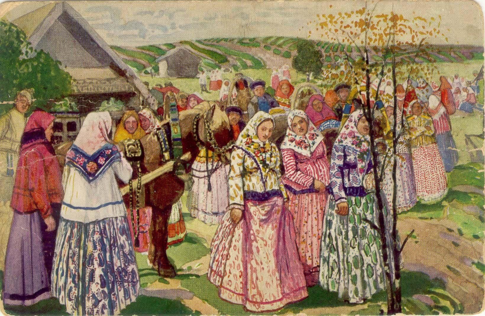 Семик праздник на Руси иллюстрации
