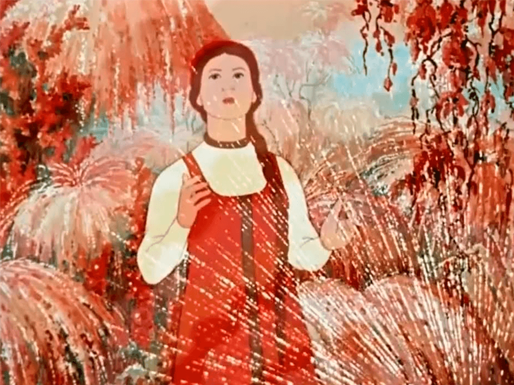Кадр из мультипликационного фильма Льва Атаманова «Аленький цветочек» (1952)
