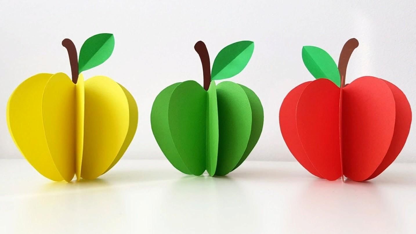 Фруктовая бумага. Яблоко из бумаги. Объемное яблоко из бумаги. Яблоко из цветной бумаги. Объемные фрукты и овощи.