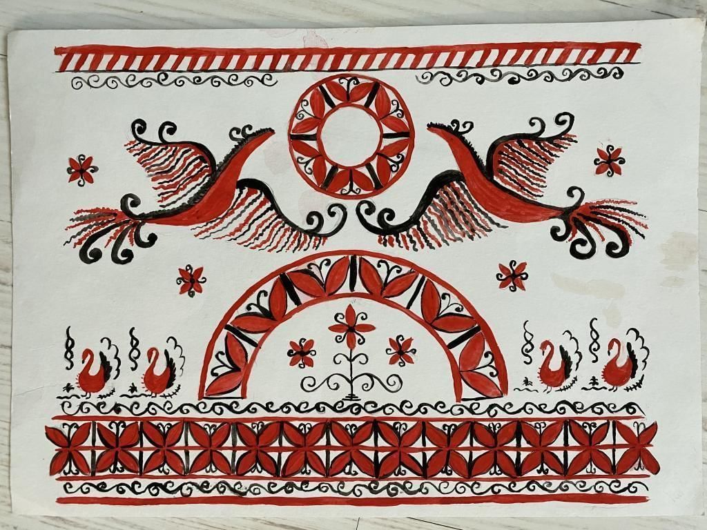 Мезенская роспись птицы картинки