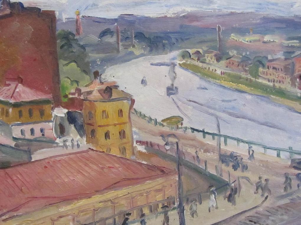 Аристарх Лентулов. Вид Старого Бородинского моста (фрагмент). 1943. Пензенская областная картинная галерея имени К.А. Савицкого, Пенза