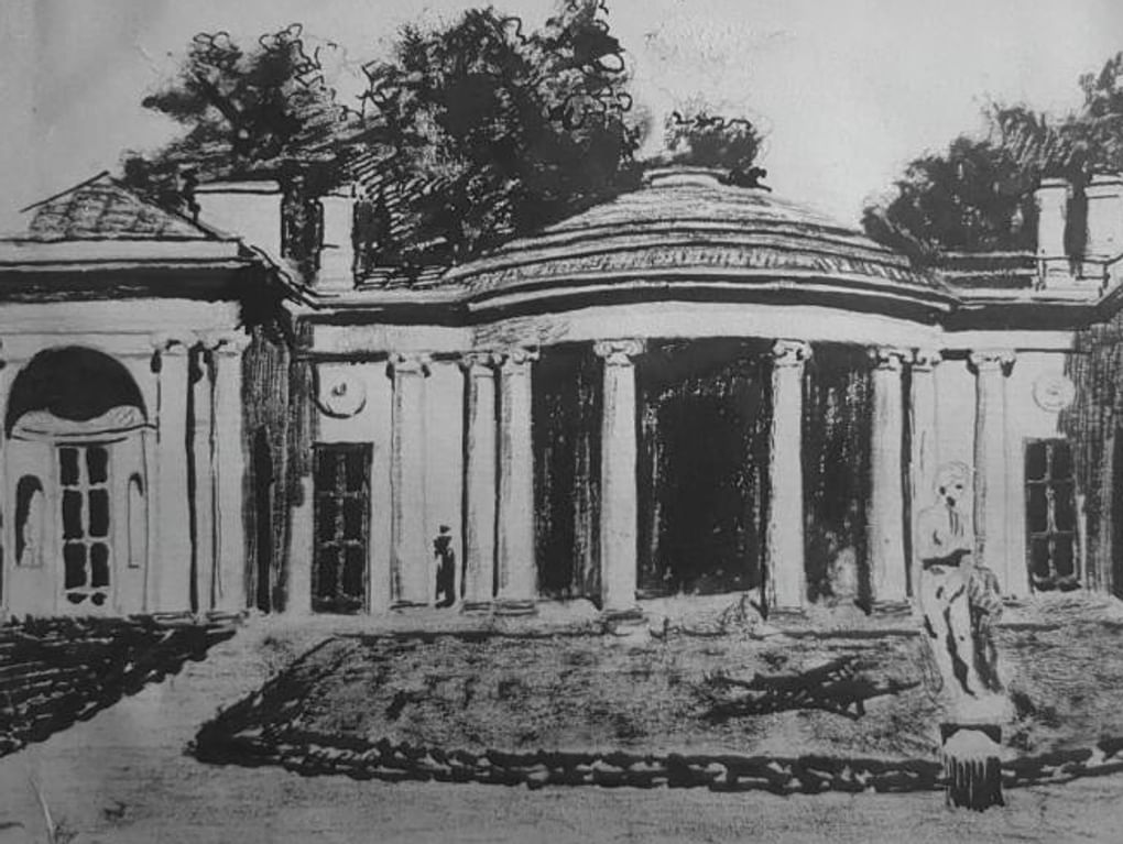 Н. Первушин. Холодная баня с Агатовыми комнатами (фрагмент). 1945–1948. Государственный научно-исследовательский музей архитектуры имени А.В. Щусева, Москва