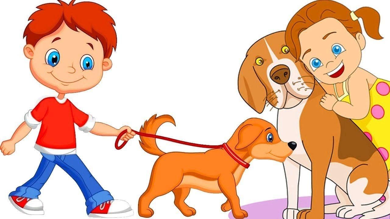 Мальчик с собакой иллюстрация