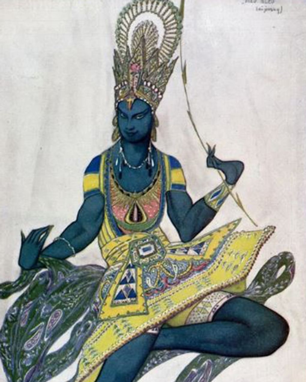 Леон Бакст. Эскиз костюма к балету «Синий бог» (фрагмент). 1910-е. Государственный музей изобразительных искусств имени А.С. Пушкина, Москва