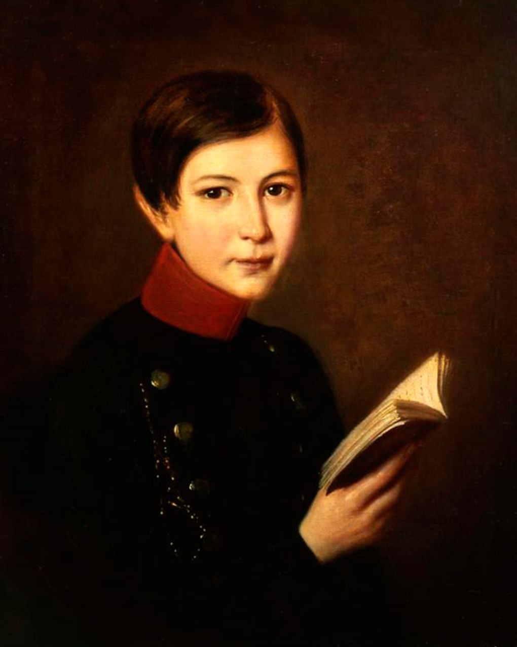 Неизвестный художник. Мальчик с книгой (фрагмент). 1-я половина XIX века. Краснодарский краевой художественный музей им. Ф.А. Коваленко, Краснодар