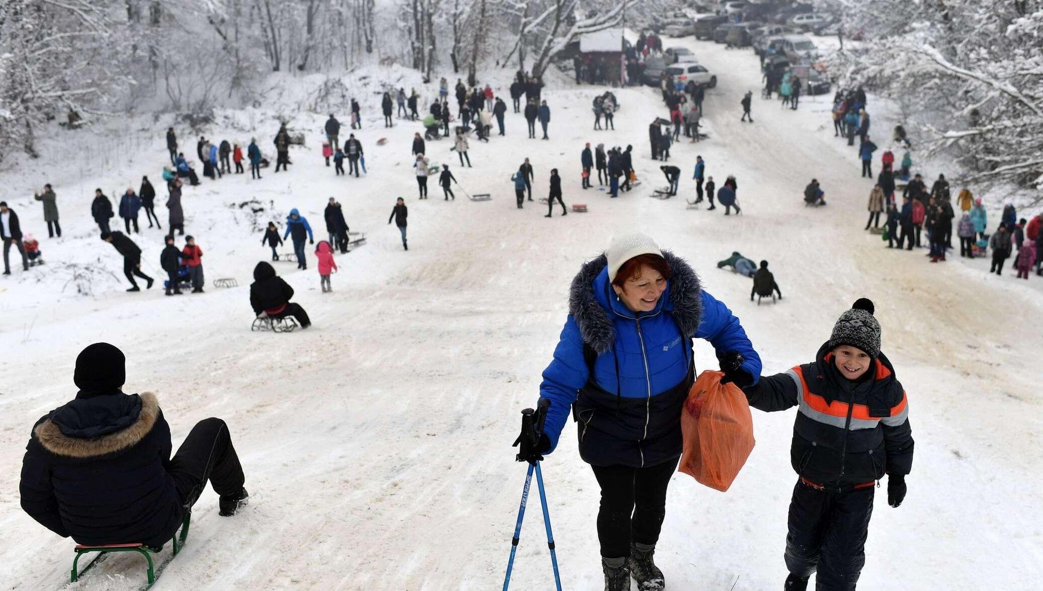 Горы ай Петри в снегу