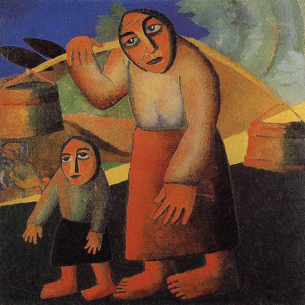 Казимир Малевич. Крестьянка с ведрами и ребенком. 1912. Стеделик музеум, Амстердам, Нидерланды