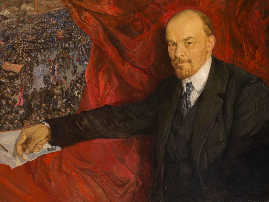 Исаак Бродский. Ленин и манифестация (фрагмент). 1919. Государственный исторический музей, Москва