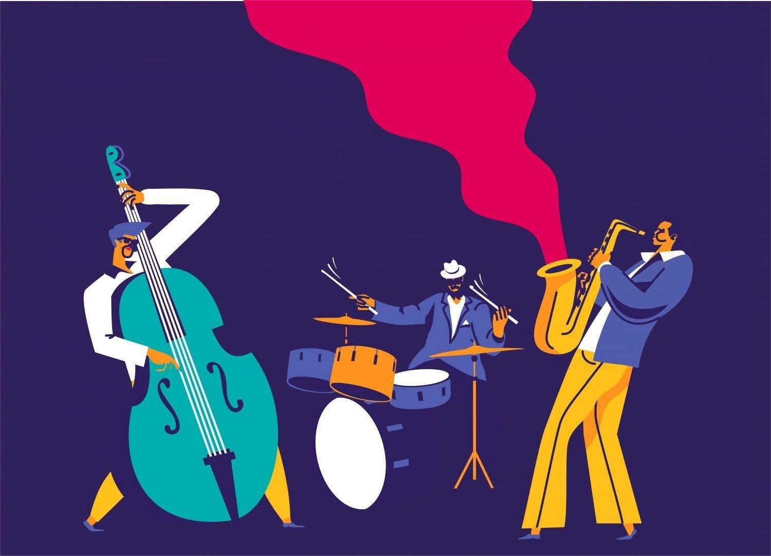 Jazz Trio Art. Jazz pattern.