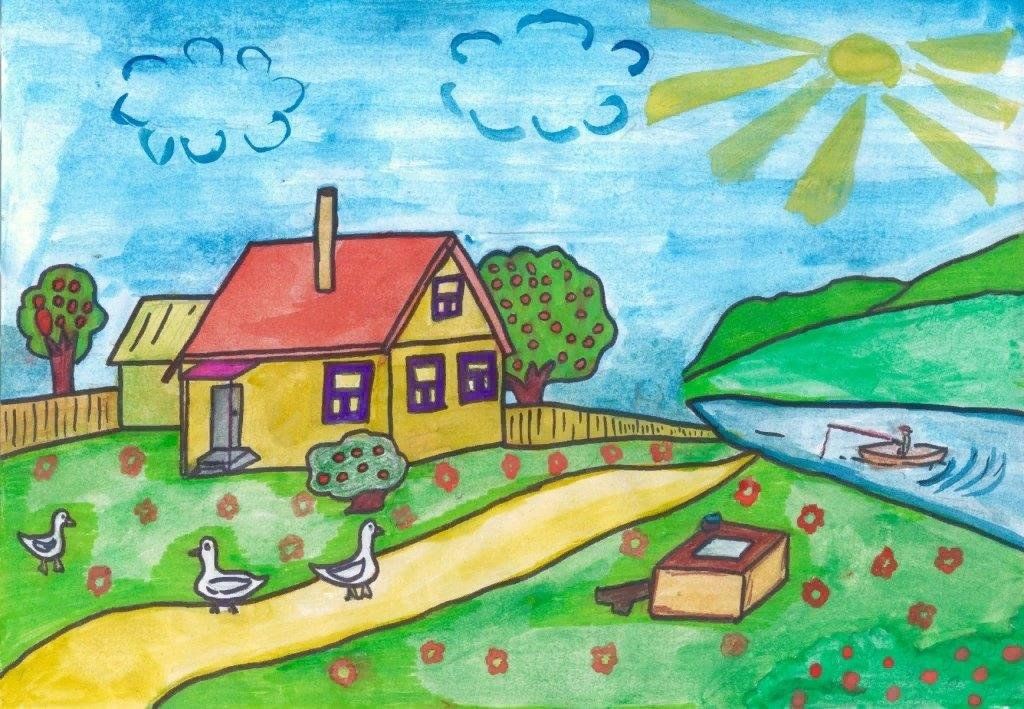 Рисунок на тему мое родное село