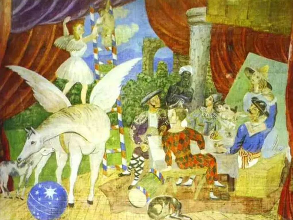 Пабло Пикассо. Эскиз постановки для балета «Парад» (фрагмент). 1917. Национальный центр искусства и культуры Жоржа Помпиду, Париж, Франция