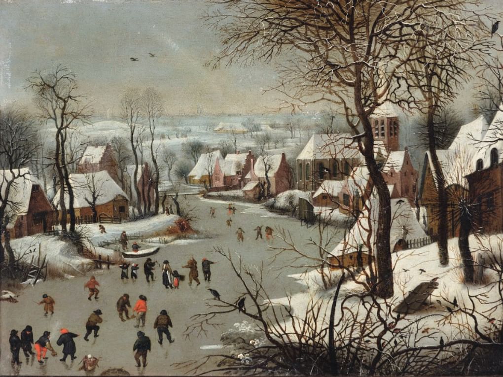Ян Брейгель Старший. Зимний пейзаж с ловушкой для птиц. 1565. Собрание Валерии и Константина Мауергауз