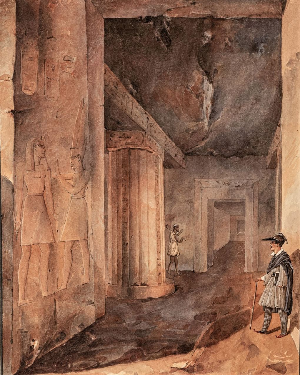 Дмитрий Ефимов. Внутренность второго храма в Калабшихе (фрагмент). 1835–1837. Государственный музей Востока, Москва