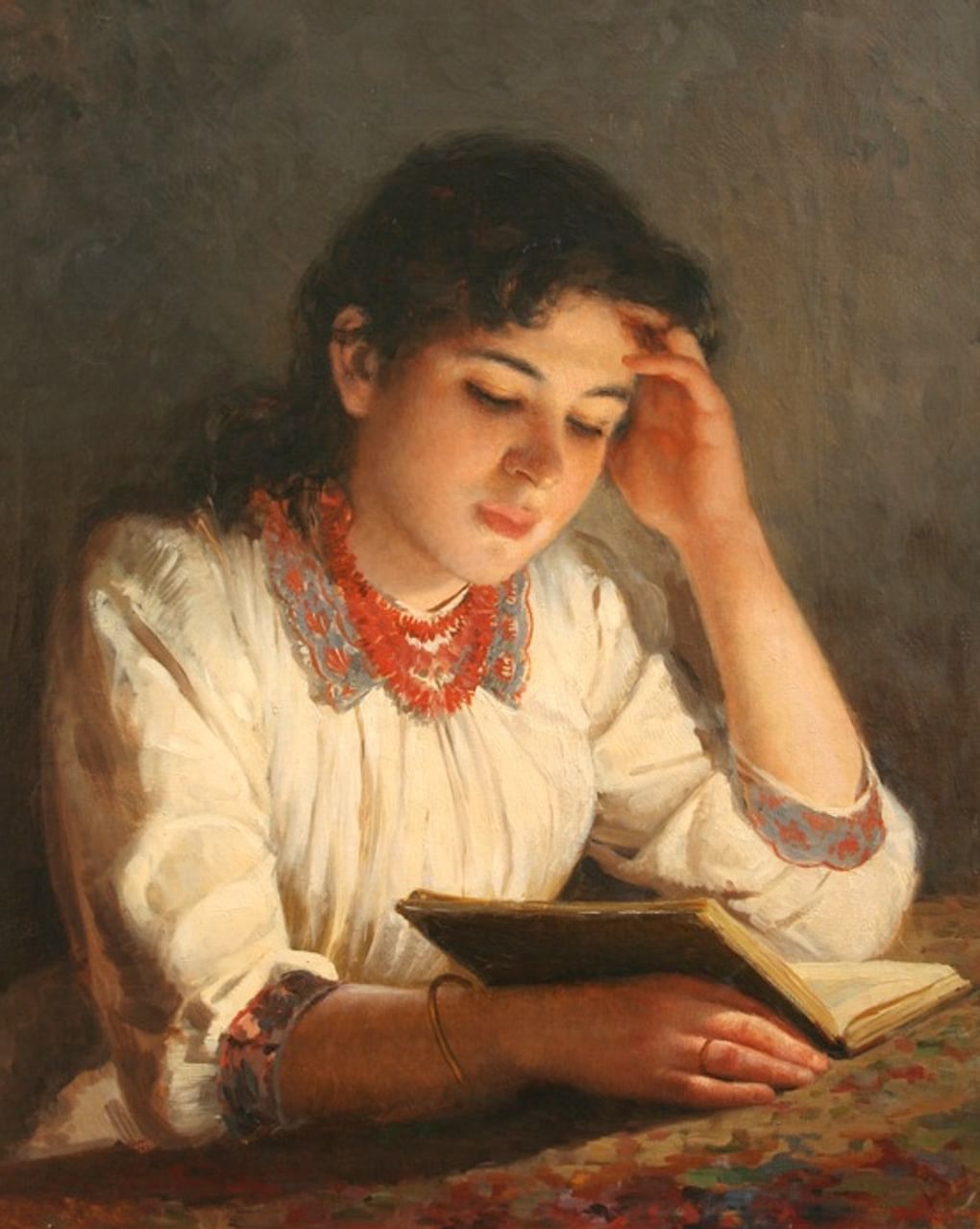 Илья Галкин. За чтением. 1890. Омский областной музей изобразительных искусств им. М.А. Врубеля, Омск