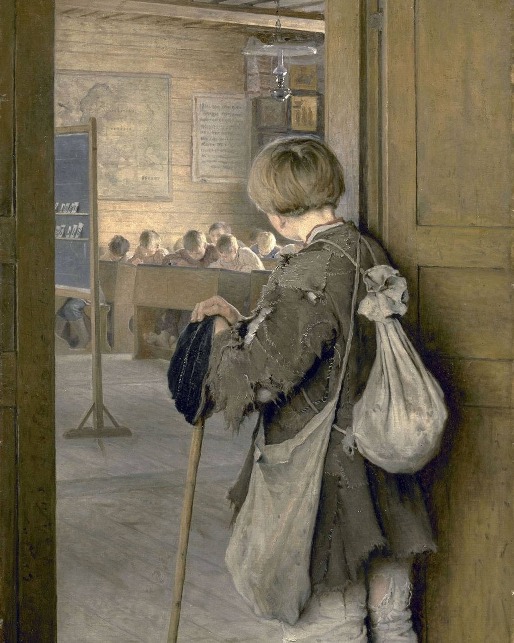 Николай Богданов-Бельский. У дверей школы (фрагмент). 1897. Государственный Русский музей, Санкт-Петербург