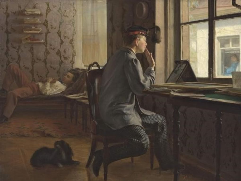 Иван Репин. Приготовление к экзамену. 1864. Государственный Русский музей, Санкт-Петербург