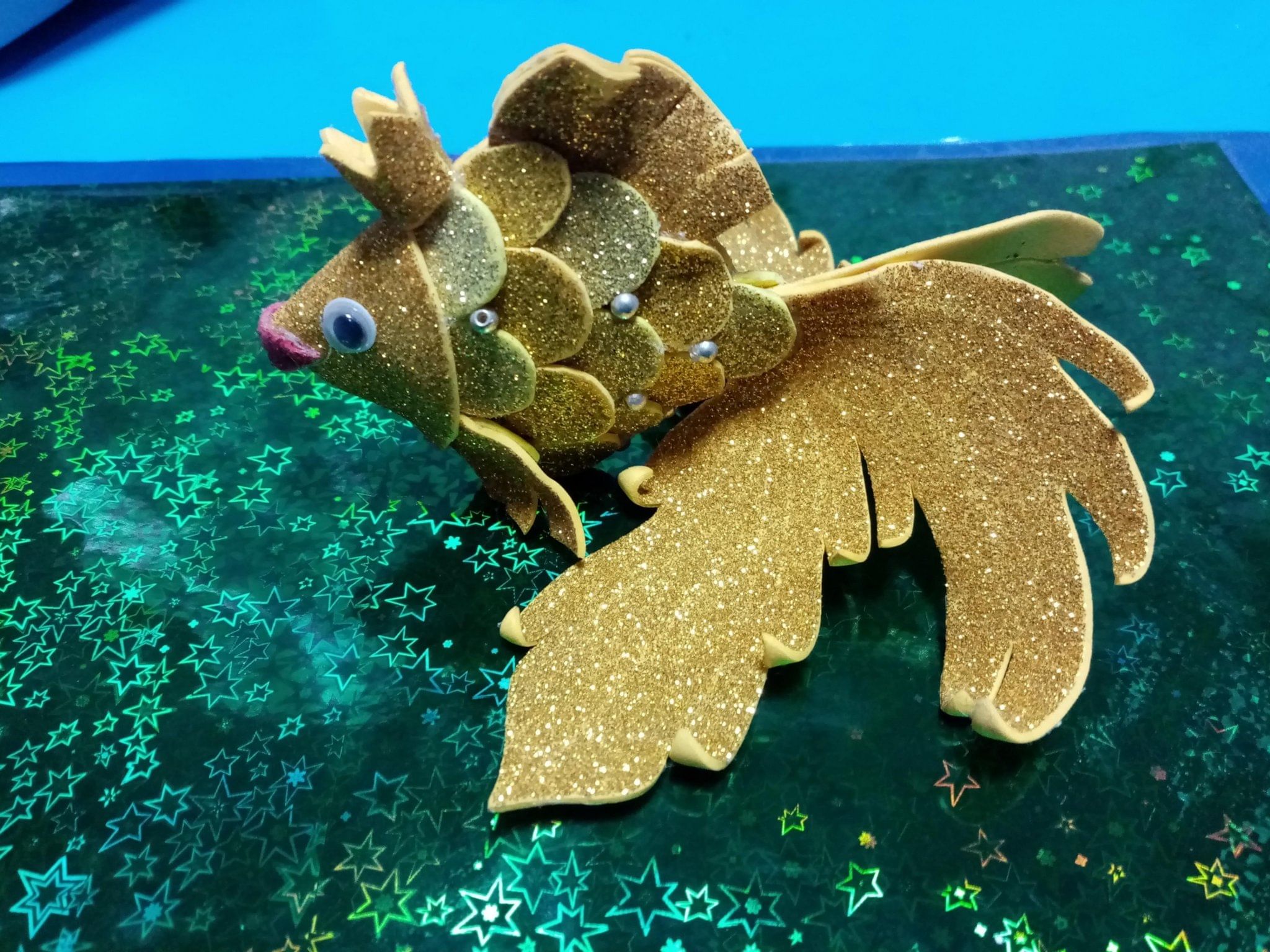 Оригами надувная золотая рыбка: инструкция с фото
